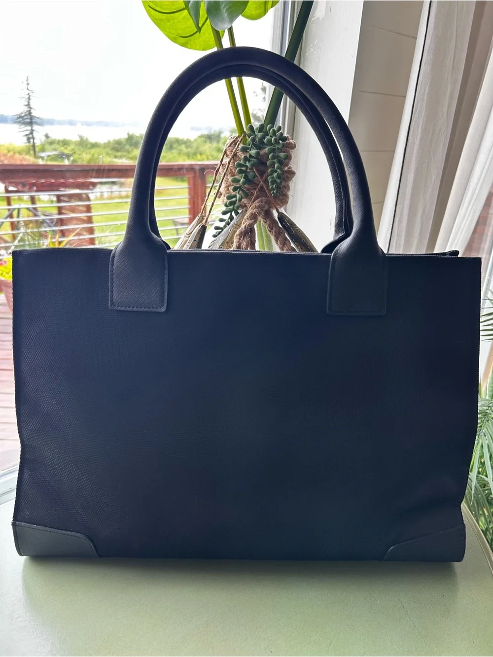 Joy Pacaro Black Waterproof Tote Bag Large Work Office Organizer Handbag